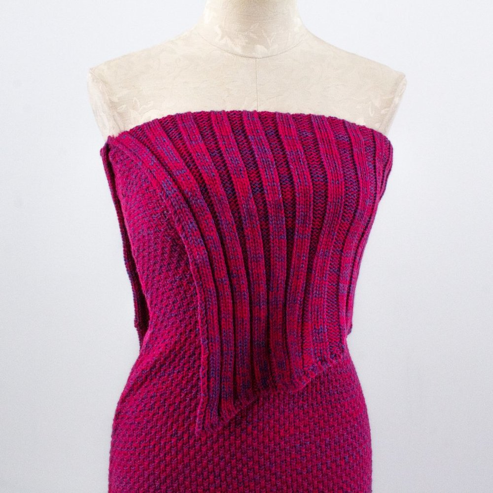 Vintage S Handknit Strapless Sweater Dress Pink - Picture 6 of 9